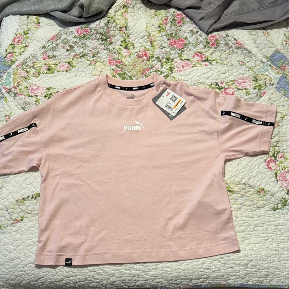 Puma Light Pink Logo Crop Top